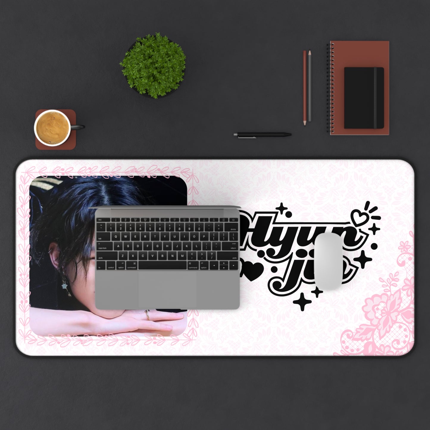 Stray Kids Hyunjin Pink Large Desk Mat / Kpop Office Decor