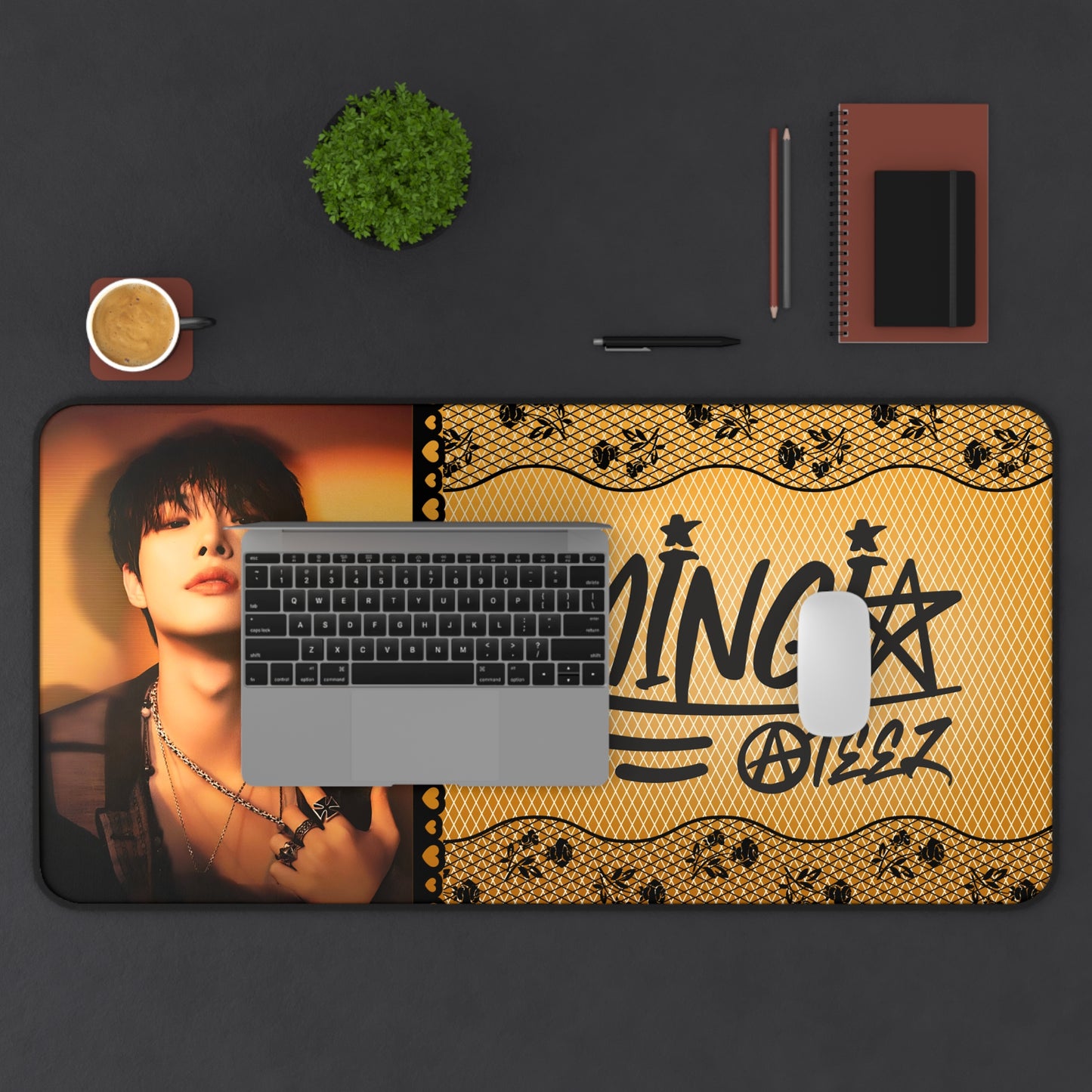 Ateez Mingi Large Desk Mat / Kpop Office Decor