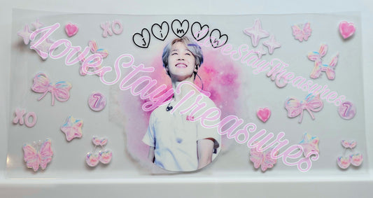 BTS Jimin 16 oz Cup Wrap / Tumbler / Snow Globe Decal