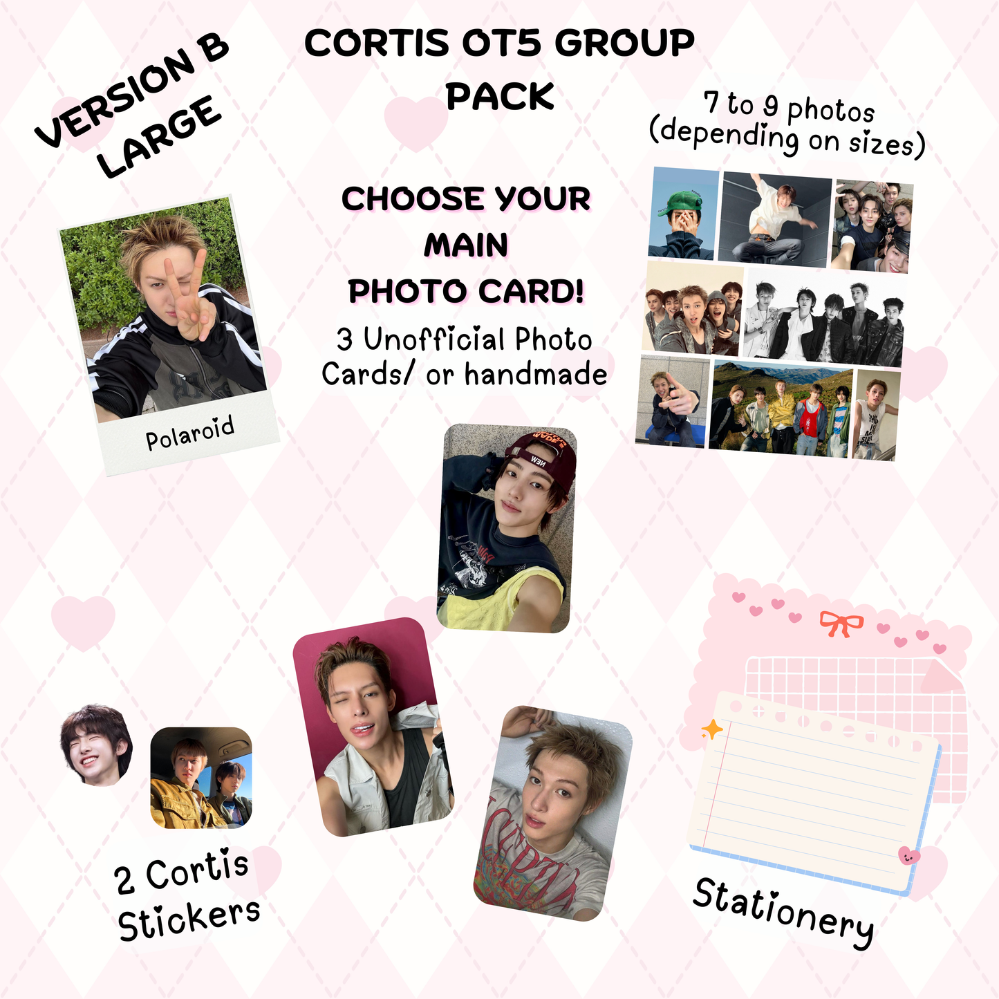 Cortis VERSION B Large Bias Pack / Kpop Goodie Bag (NO KEYCHAIN / PHONE CHARM) LoveStayTreasures Handmade