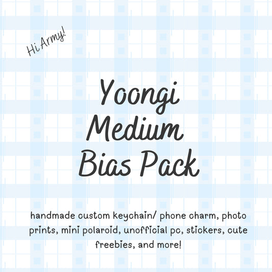 Yoongi Suga MEDIUM Bias Pack / Kpop Goodie Bag / Custom BTS Keychain / Phone Charm/ Handmade LoveStayTreasures