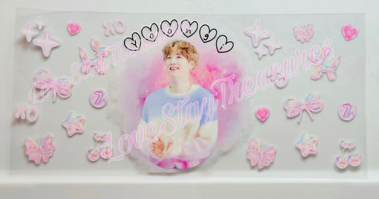 BTS Yoongi Suga 16 oz Cup Wrap / Tumbler / Snow Globe Decal