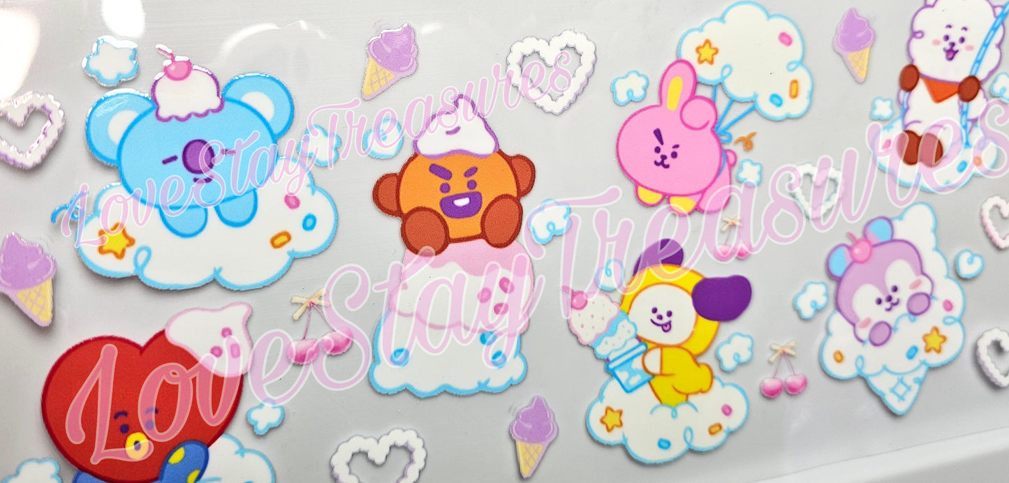 BTS BT21 16 oz Cup Wrap / Tumbler / Snow Globe Decal