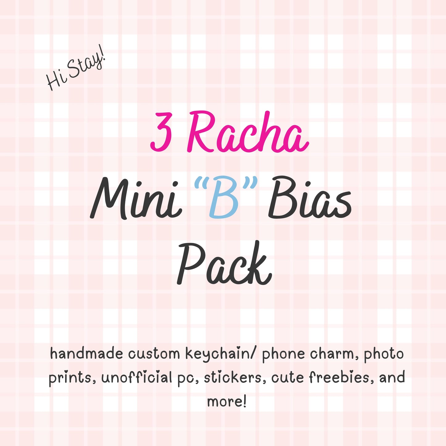 MINI "B" 3 Racha / Stray Kids Bias Pack / Kpop Goodie Bag / Custom Handmade Skz Keychain / Phone Charm/ LoveStayTreasures Handmade