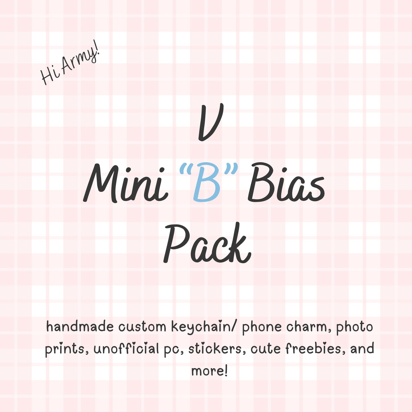 V MINI “B” / BTS Bias Pack / Kpop Goodie Bag / Custom Handmade BTS Keychain / Phone Charm/ Handmade by LoveStayTreasures