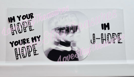 BTS J Hope 16 oz Cup Wrap / Tumbler / Snow Globe Decal
