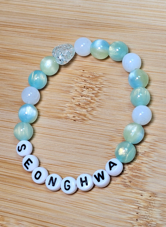 Seonghwa Ateez Handmade Bracelet with Beautiful Cat Eye Flashy Style Beads/ Kpop / LoveStayTreasures Handmade