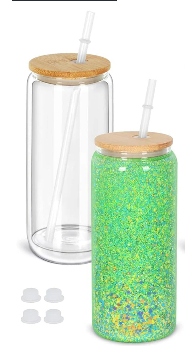 20oz Glass Snow Globe Glass Tumbler