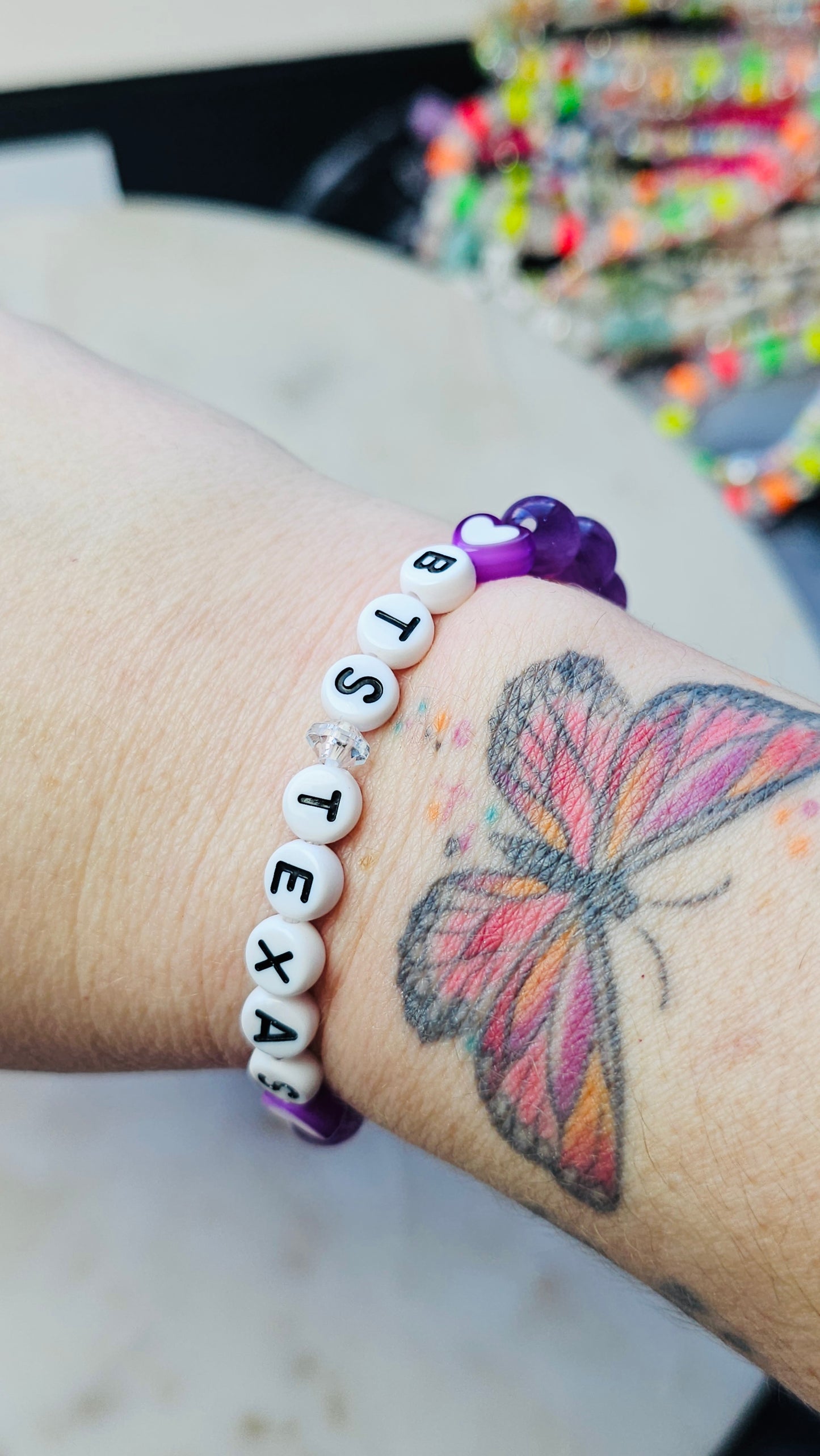 Kpop BTS Texas Concert Arirang Tour Handmade Bracelet with Purple Glitter Style Flashy Beads/ Kpop / LoveStayTreasures Handmade