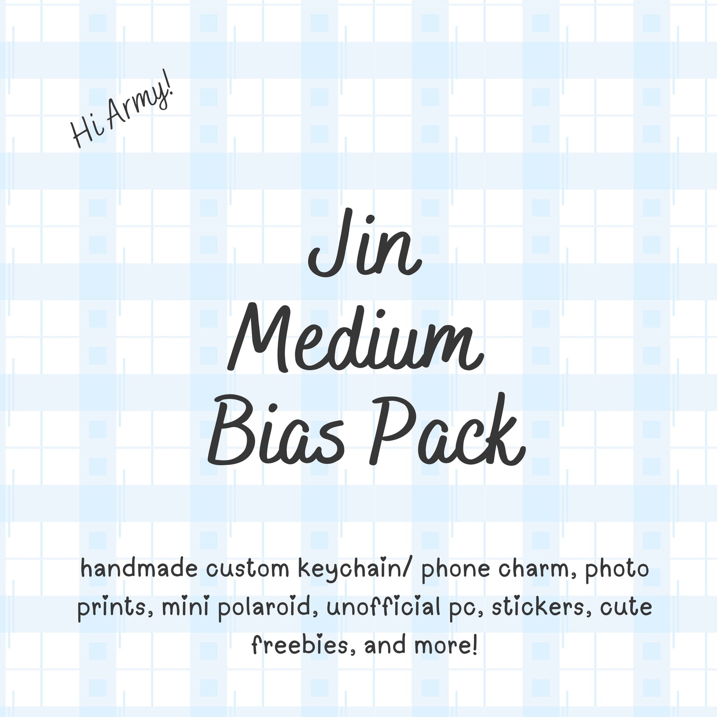 Jin MEDIUM Bias Pack / Kpop Goodie Bag / Custom BTS Keychain / Phone Charm/ Handmade LoveStayTreasures