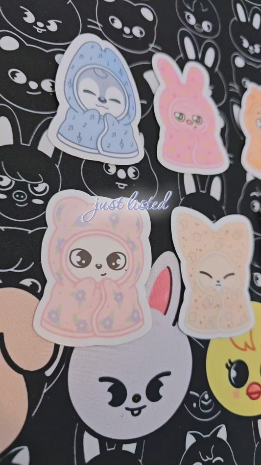 Skzoo in blanket Stray Kids Waterproof Sticker / LoveStayTreasures Handmade