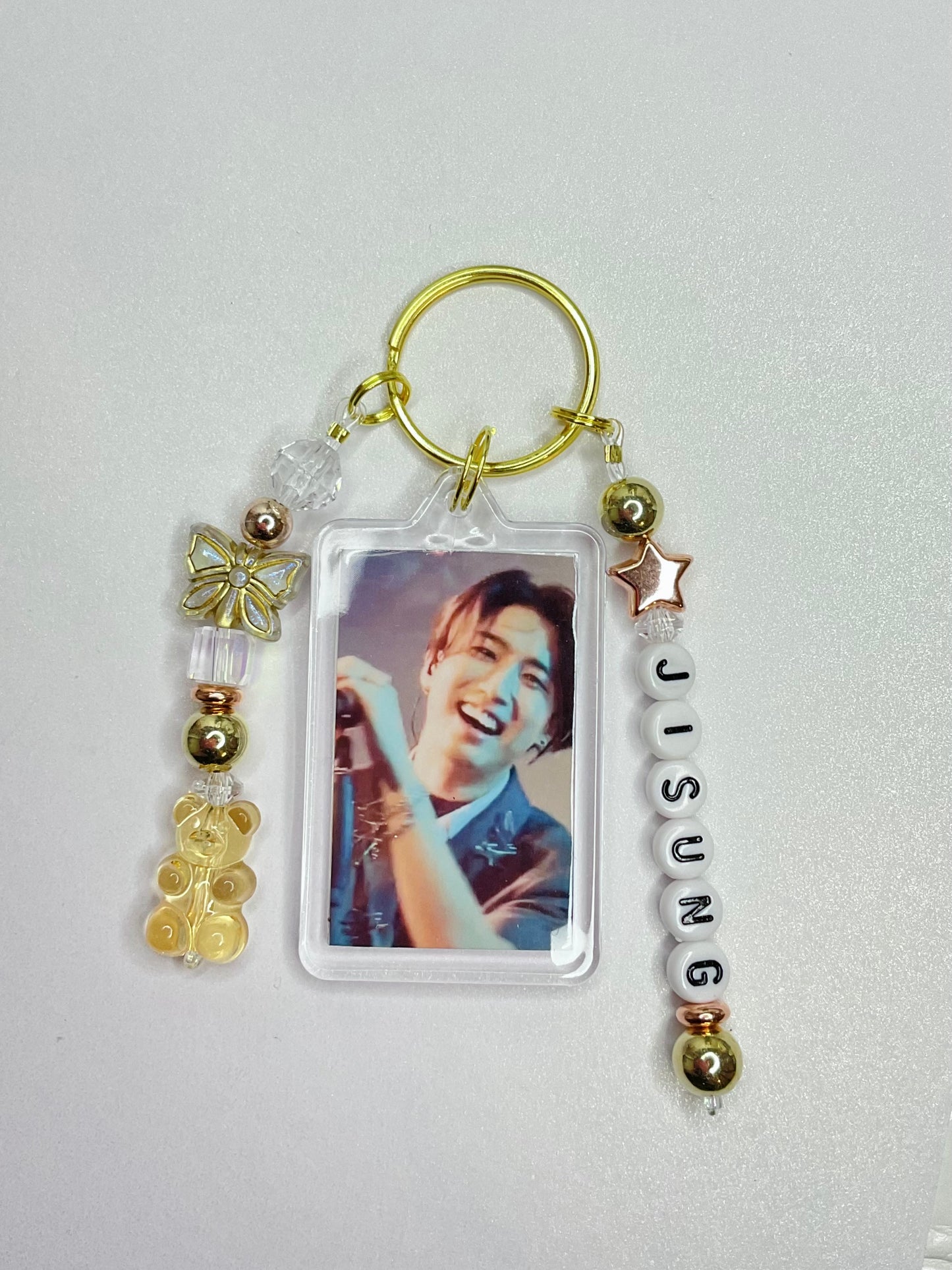 Stray Kids Han Jisung Double Sided Photo Keychain / Phone Charm Gold & Rose Gold