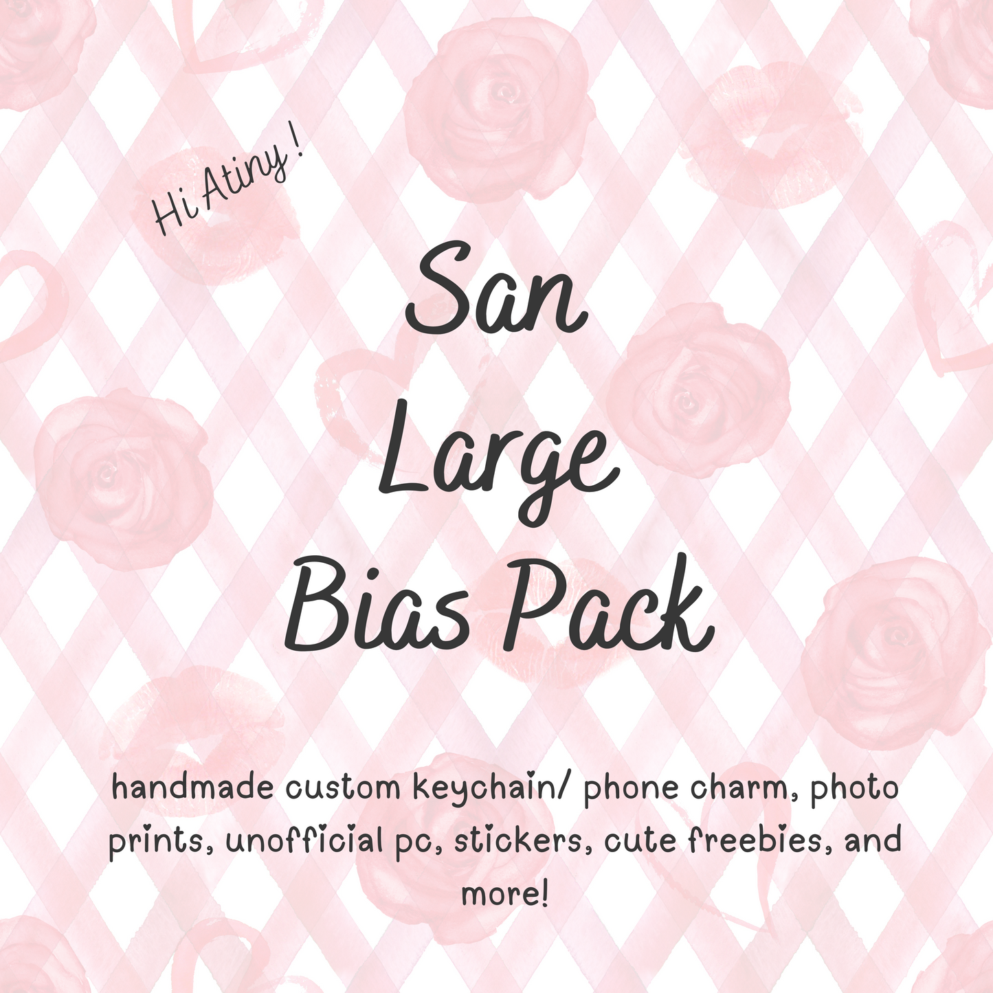 San Large Ateez Bias Pack / Kpop Goodie Bag / Custom Keychain / Phone Charm/ LoveStayTreasures Handmade