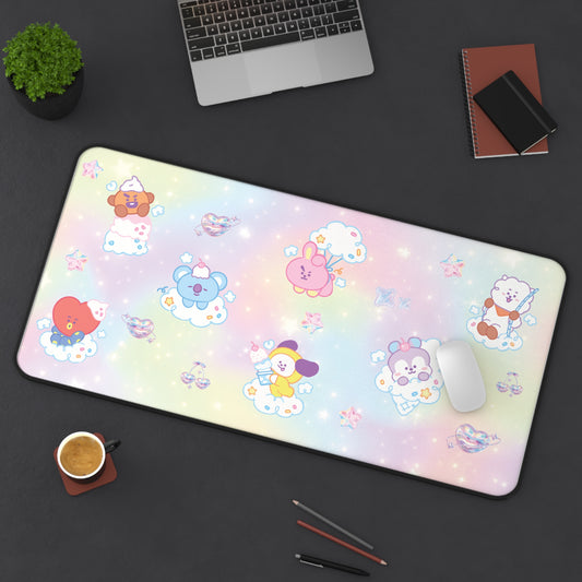 BT21 Clouds and Ice Ceam Large Desk Mat / Kpop Office Space