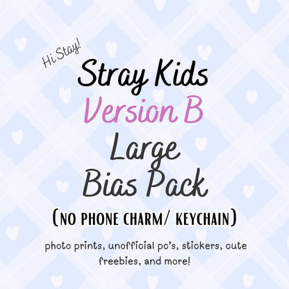 Stray Kids VERSION B Large Bias Pack(NO KEYCHAIN / PHONE CHARM) / Kpop Goodie Bag LoveStayTreasures Handmade