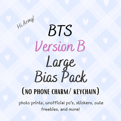 BTS VERSION B Large Bias Pack(NO KEYCHAIN / PHONE CHARM) / Kpop Goodie Bag LoveStayTreasures Handmade (Copy)
