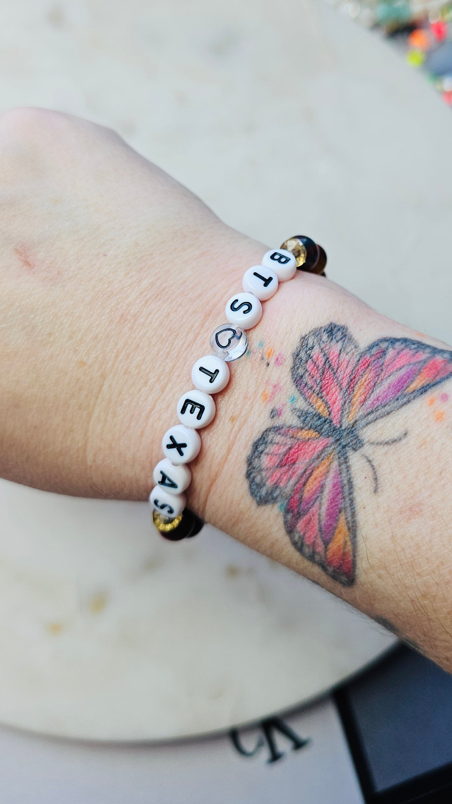 Kpop BTS Texas Concert Arirang Tour Handmade Bracelet with Cat Eye Style Flashy Beads / LoveStayTreasures