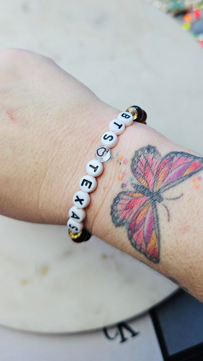 Kpop BTS Texas Concert Arirang Tour Handmade Bracelet with Cat Eye Style Flashy Beads / LoveStayTreasures