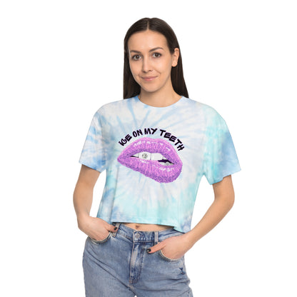 Women's Ateez Ice On My Teeth Tie-Dye Crop Tee