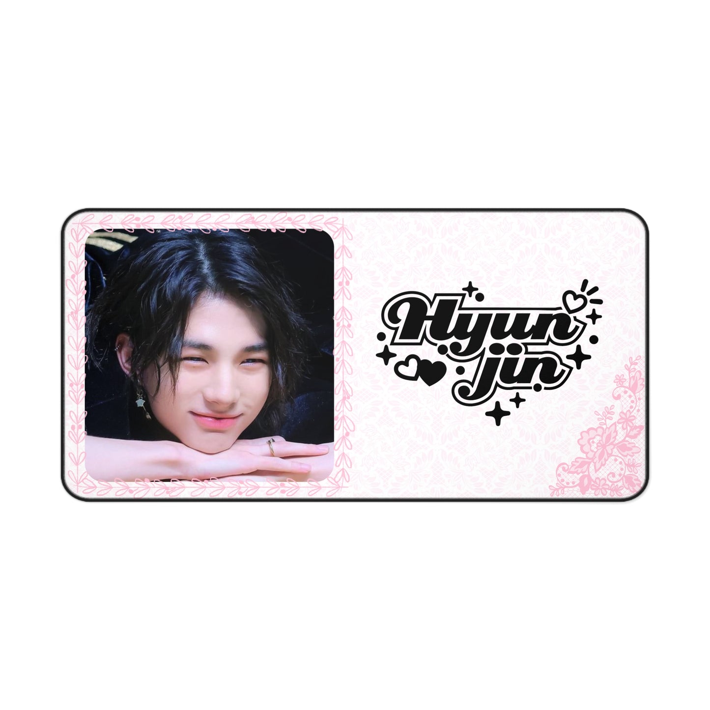 Stray Kids Hyunjin Pink Large Desk Mat / Kpop Office Decor