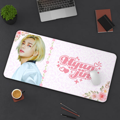 Stray Kids Hyunjin Pink Large Desk Mat / Kpop Office Decor