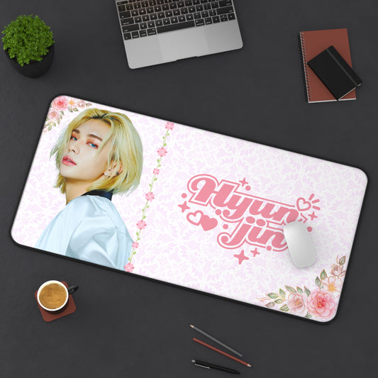 Stray Kids Hyunjin Pink Large Desk Mat / Kpop Office Decor