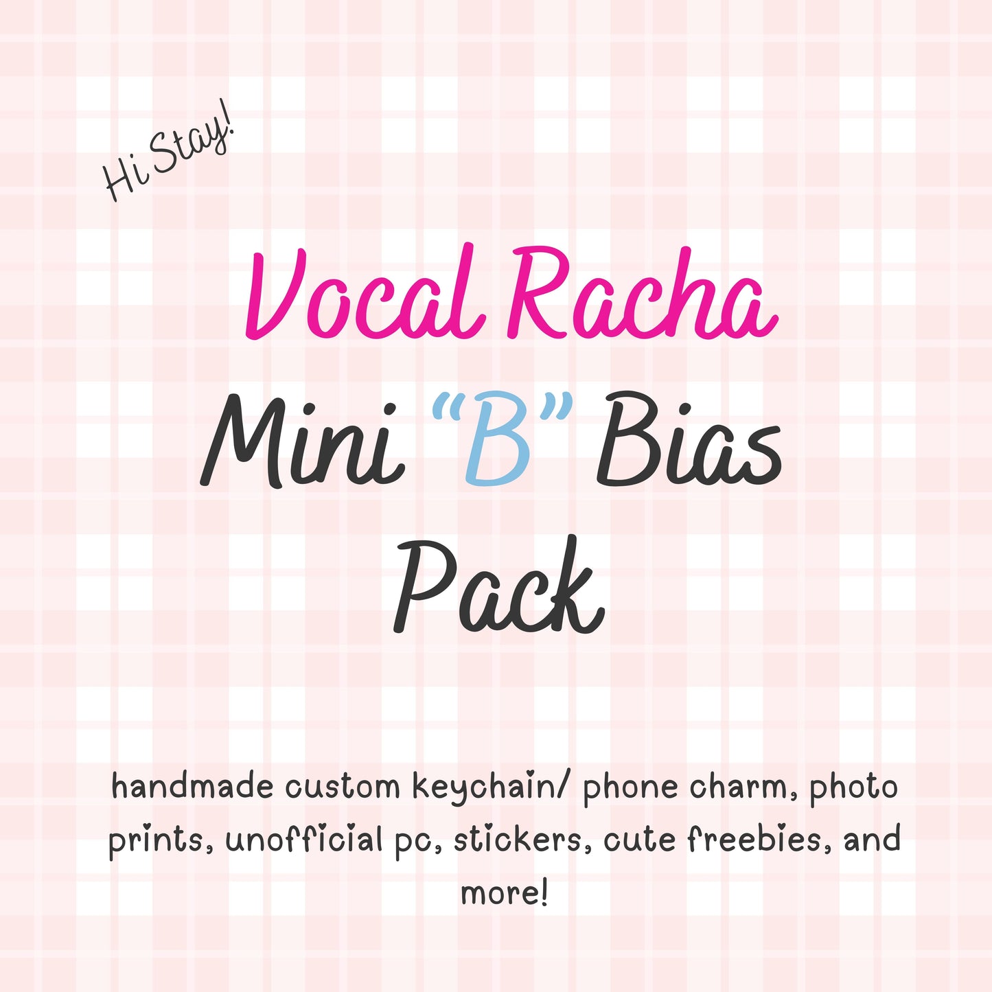 MINI "B" Vocal Racha / Stray Kids Bias Pack / Kpop Goodie Bag / Custom Handmade Skz Keychain / Phone Charm/ LoveStayTreasures Handmade