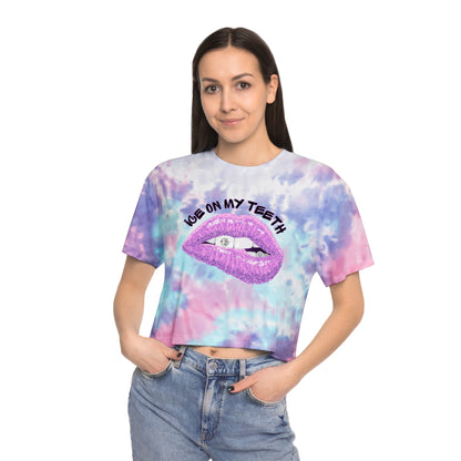 Women's Ateez Ice On My Teeth Tie-Dye Crop Tee