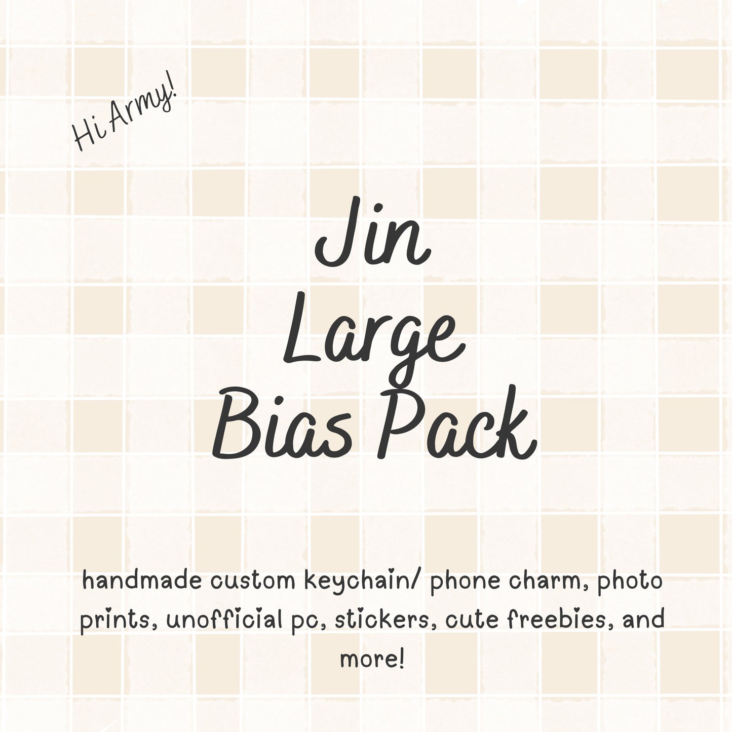 Jin Large BTS Bias Pack / Kpop Goodie Bag / Custom BTS Keychain / Phone Charm/ LoveStayTreasures Handmade