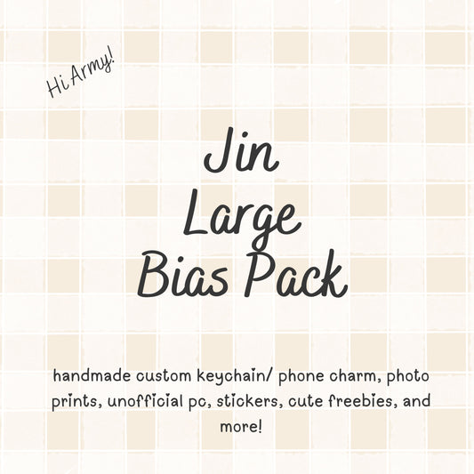 Jin Large BTS Bias Pack / Kpop Goodie Bag / Custom BTS Keychain / Phone Charm/ LoveStayTreasures Handmade