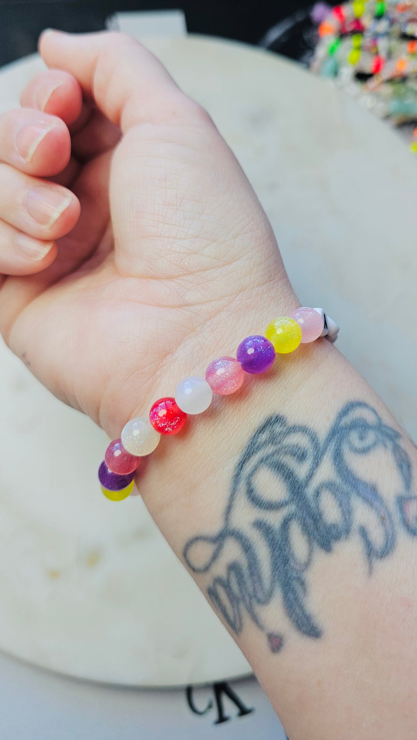 Kpop BTS New Jersey Concert Arirang Tour Handmade Bracelet with Multicolored Glitter Style Flashy Beads / LoveStayTreasures