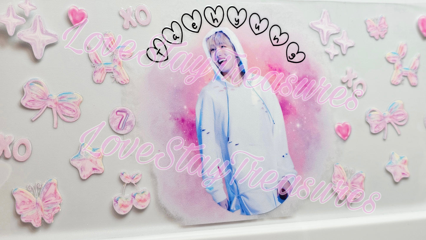 BTS V Taehyung 16 oz Cup Wrap / Tumbler / Snow Globe Decal