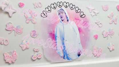 BTS V Taehyung 16 oz Cup Wrap / Tumbler / Snow Globe Decal