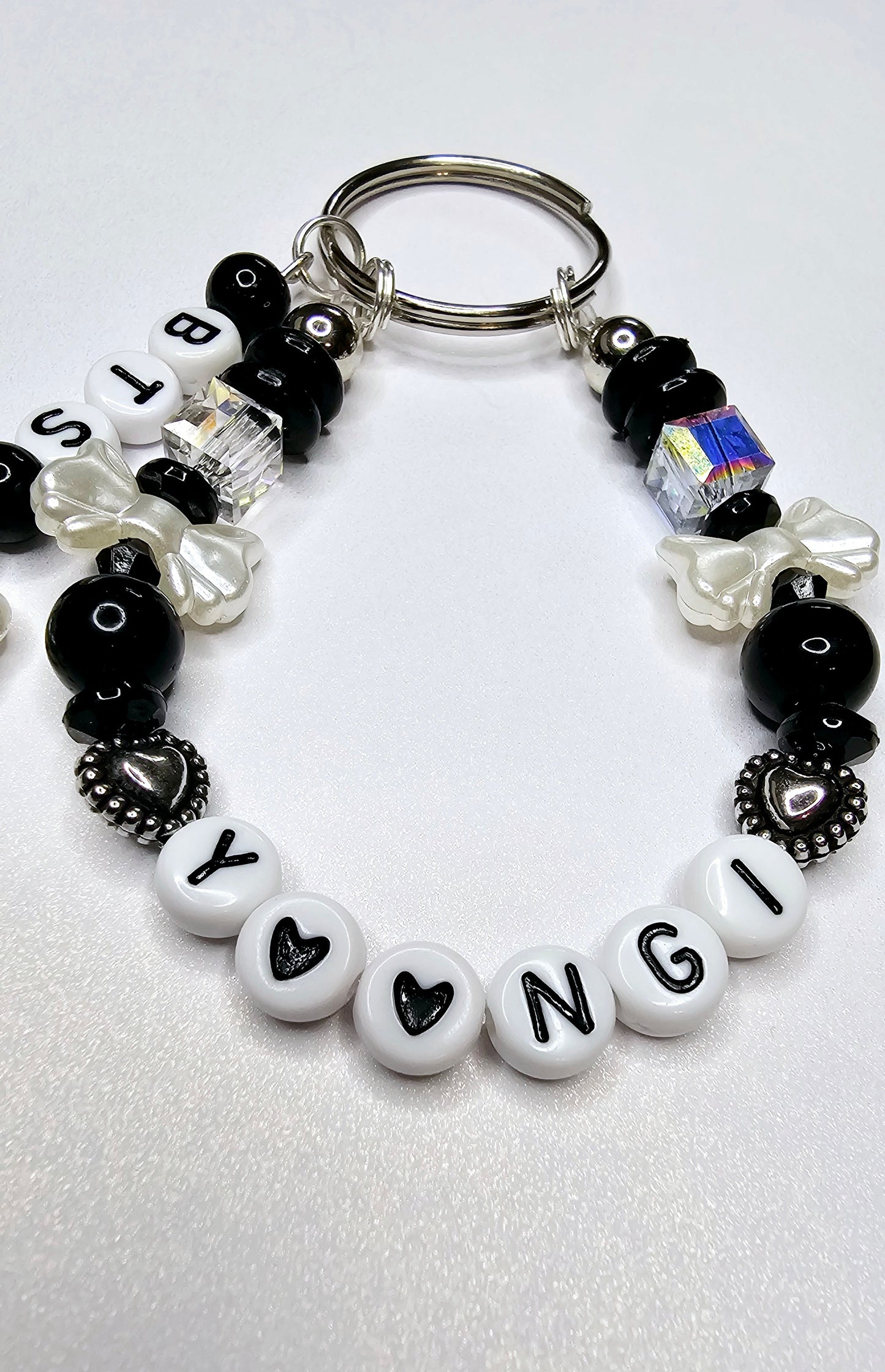 BTS Yoongi Suga Black Loop Keychain Bows