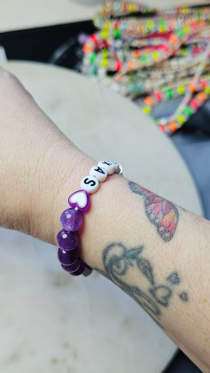 Kpop BTS Texas Concert Arirang Tour Handmade Bracelet with Purple Glitter Style Flashy Beads/ Kpop / LoveStayTreasures Handmade