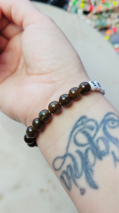 Kpop BTS Baltimore Concert Arirang Tour Handmade Bracelet with Brown Glitter Style Flashy Beads / LoveStayTreasures