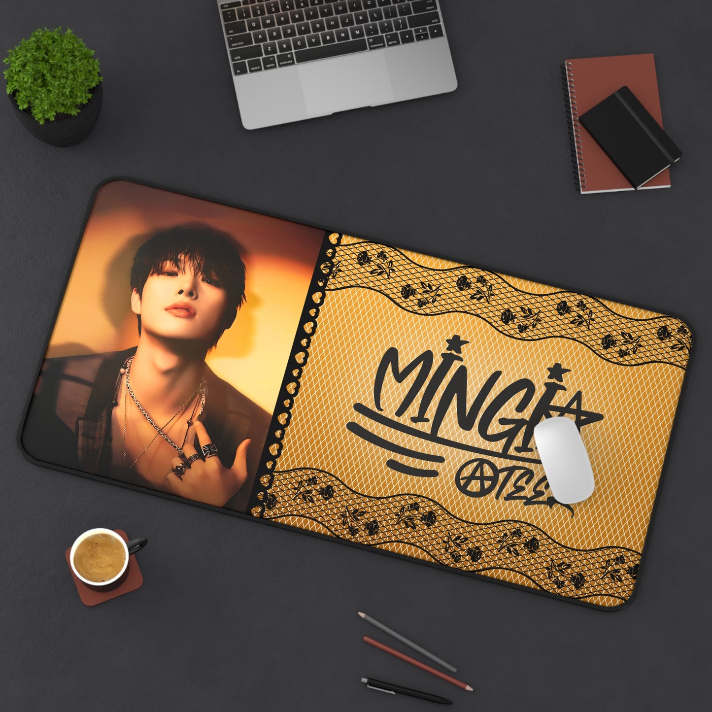 Ateez Mingi Large Desk Mat / Kpop Office Decor