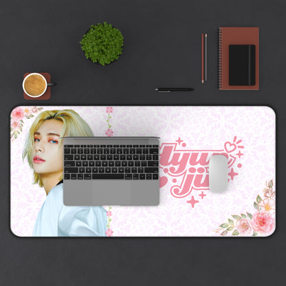 Stray Kids Hyunjin Pink Large Desk Mat / Kpop Office Decor