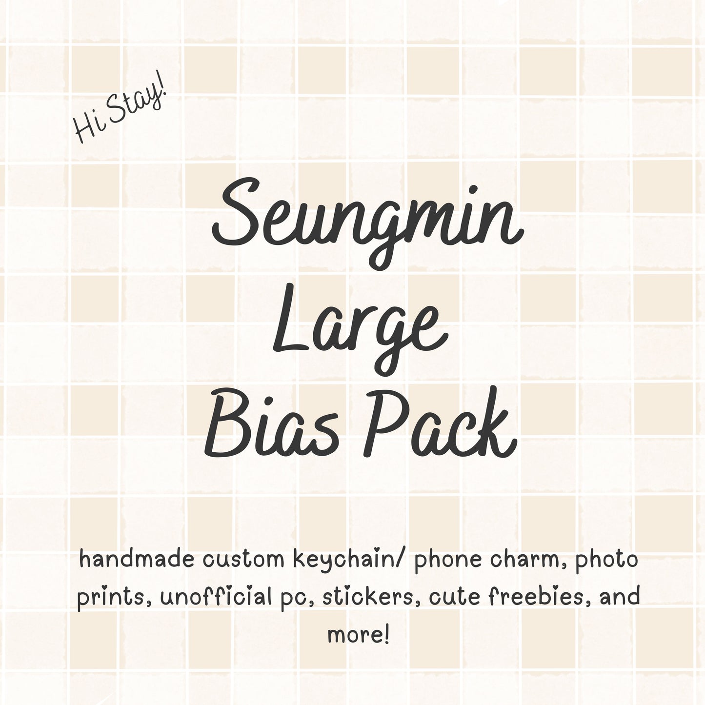 Seungmin Large Stray Kids Bias Pack / Kpop Goodie Bag / Custom Skz Keychain / Phone Charm/ LoveStayTreasures Handmade