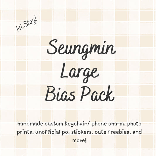 Seungmin Large Stray Kids Bias Pack / Kpop Goodie Bag / Custom Skz Keychain / Phone Charm/ LoveStayTreasures Handmade