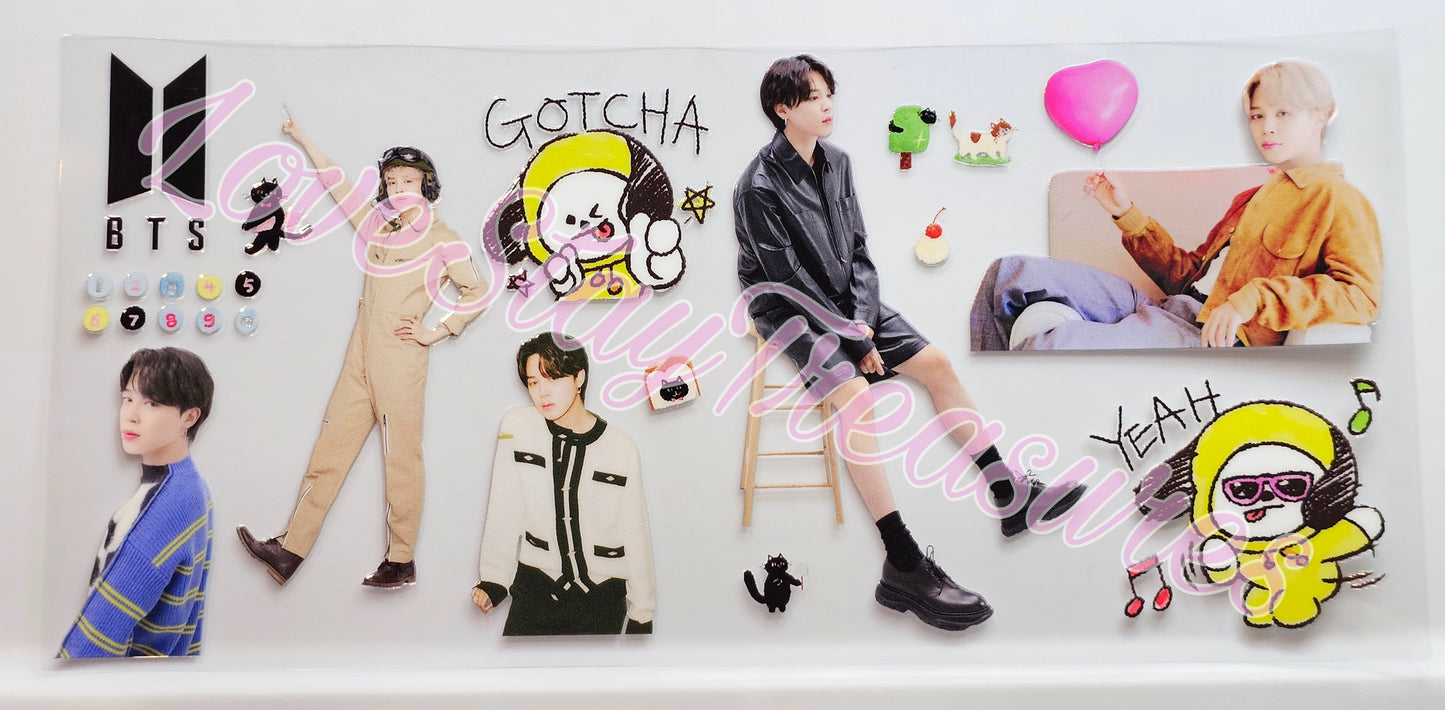 BTS Jimin 16 oz Cup Wrap / Tumbler / Snow Globe Decal