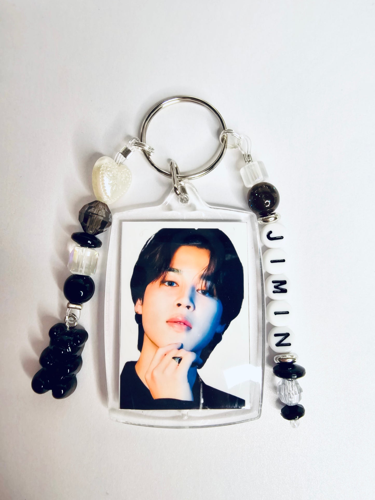 BTS Jimin Double Sided Photo Keychain Black