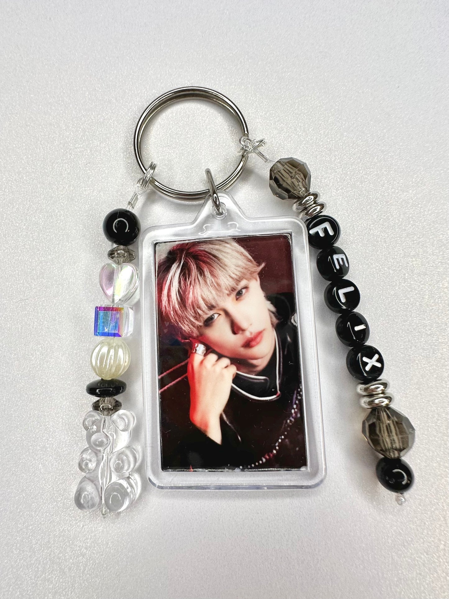 Stray Kids Felix Double Sided Photo Keychain / Phone Charm Black