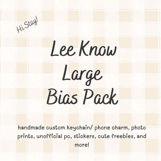 Lee Know Large Stray Kids Bias Pack / Kpop Goodie Bag / Custom Skz Keychain / Phone Charm/ LoveStayTreasures Handmade