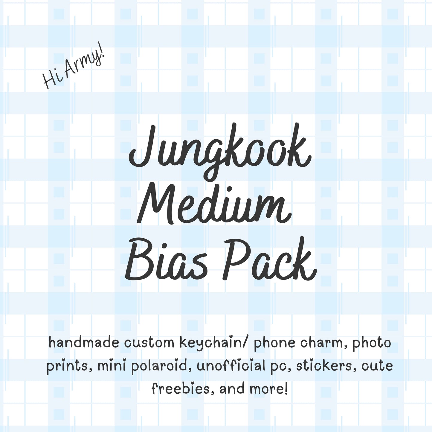 Jungkook MEDIUM Bias Pack / Kpop Goodie Bag / Custom BTS Keychain / Phone Charm/ Handmade LoveStayTreasures