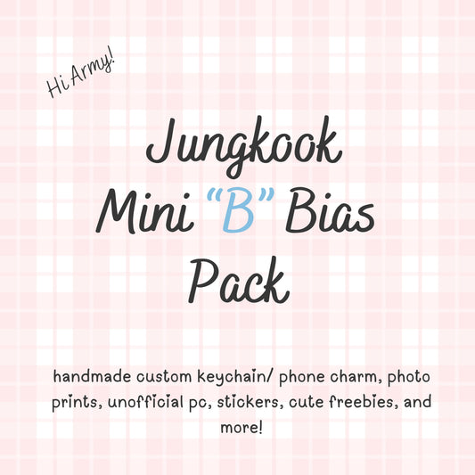 Jungkook MINI “B” / BTS Bias Pack / Kpop Goodie Bag / Custom Handmade BTS Keychain / Phone Charm/ Handmade by LoveStayTreasures