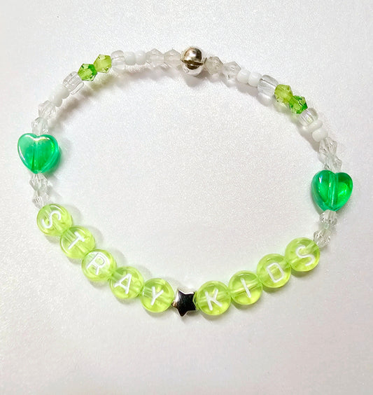 Green Stray Kids Beaded Bracelet Stray Kids Handmade Merch