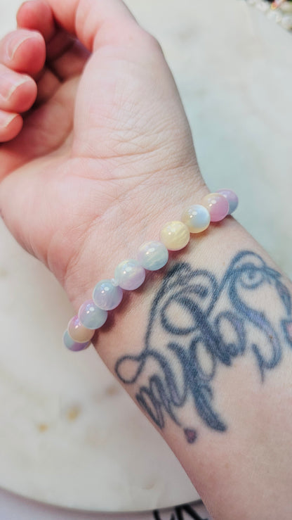 Kpop BTS Body to Body Song Lyric Concert Arirang Tour Handmade Pastel Bracelet with Cat Eye Flashy Beads / LoveStayTreasures Handmade