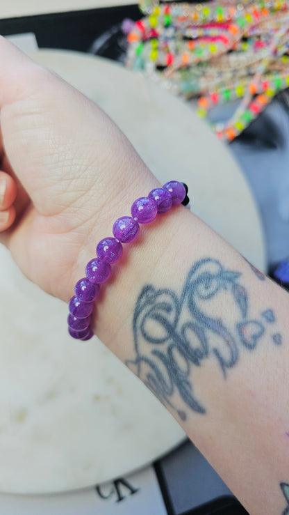Kpop BTS California Concert Arirang Tour Handmade Bracelet with Purple Glitter Style Flashy Beads / LoveStayTreasures