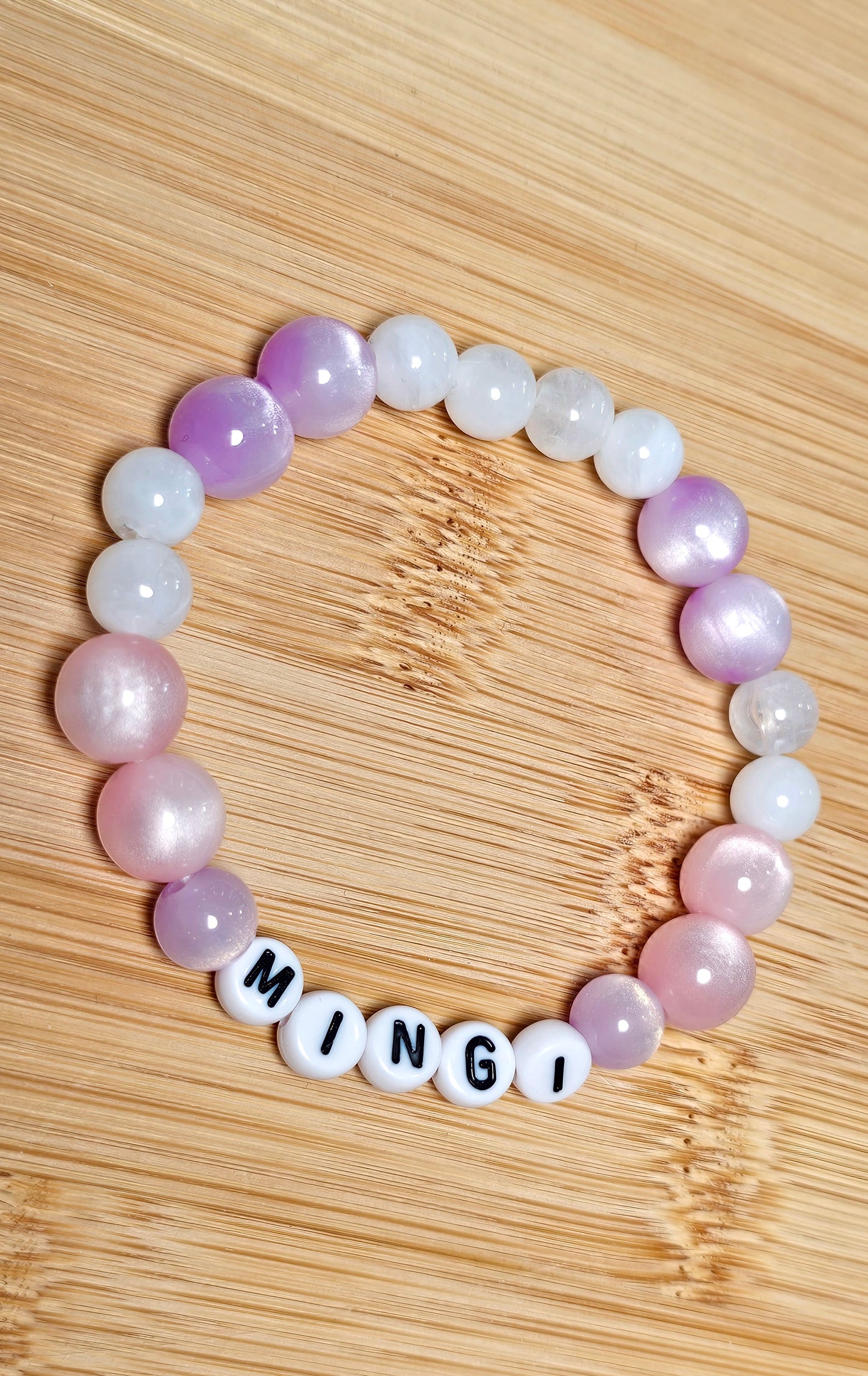 Mingi Ateez Handmade Bracelet with Beautiful Cat Eye Flashy Style Beads/ Kpop / LoveStayTreasures Handmade